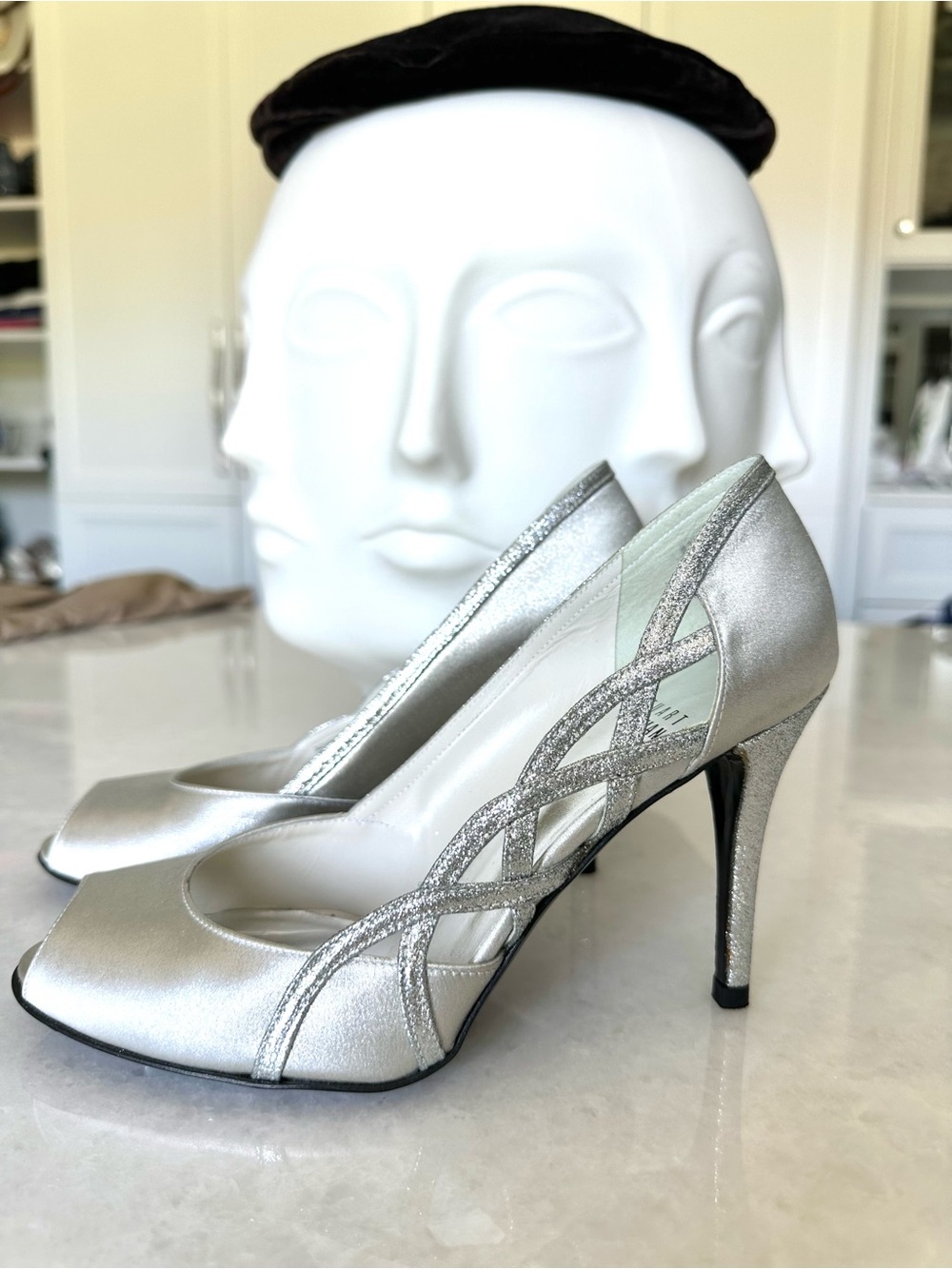 Stuart Weitzman Silver Dressy Heel Pump